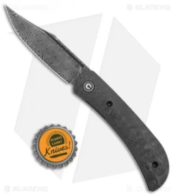 CIVIVI Appalachian Drifter 2 Liner Lock Knife Black Rose CF (2.9" Dam.) -Civivi Knives Store CIVIVI Appalachian Drifter 2 LL Black Rose CF Damascus BHQ 134061 jr bottlecap