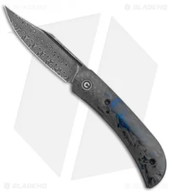 CIVIVI Appalachian Drifter 2 Liner Lock Knife Blue Carbon Fiber (3" Damascus)