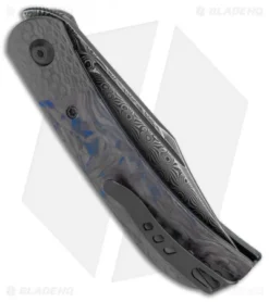 CIVIVI Appalachian Drifter 2 Liner Lock Knife Blue Carbon Fiber (3" Damascus) -Civivi Knives Store CIVIVI Appalachian Drifter 2 LL Blue CF Damascus BHQ 134059 jr side