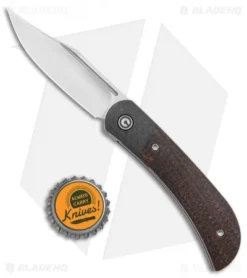 CIVIVI Appalachian Drifter 2 Liner Lock Knife Burlap Micarta/CF (3" Satin) -Civivi Knives Store CIVIVI Appalachian Drifter 2 LL Dark Brown Micarta CF Satin BHQ 134057 jr bottlecap 2