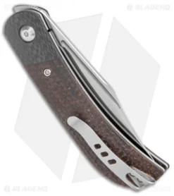 CIVIVI Appalachian Drifter 2 Liner Lock Knife Burlap Micarta/CF (3" Satin) -Civivi Knives Store CIVIVI Appalachian Drifter 2 LL Dark Brown Micarta CF Satin BHQ 134057 jr side 2