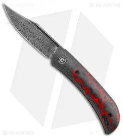 CIVIVI Appalachian Drifter 2 Liner Lock Knife Red Carbon Fiber (3" Damascus)
