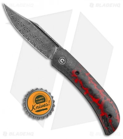 CIVIVI Appalachian Drifter 2 Liner Lock Knife Red Carbon Fiber (3" Damascus) 4 CIVIVI Appalachian Drifter 2 Liner Lock Knife Red Carbon Fiber (3" Damascus) - Image 4