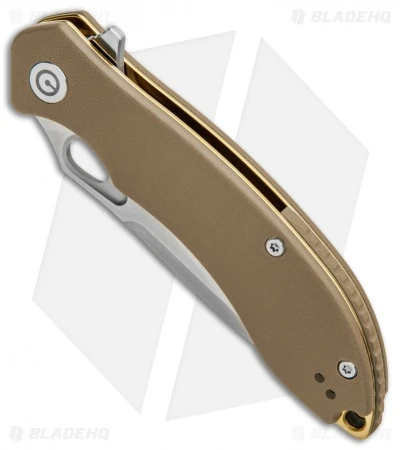 CIVIVI Aquila Flipper Liner Lock Knife Tan G-10 (3.4" Satin) C805D 2 CIVIVI Aquila Flipper Liner Lock Knife Tan G-10 (3.4" Satin) C805D - Image 2