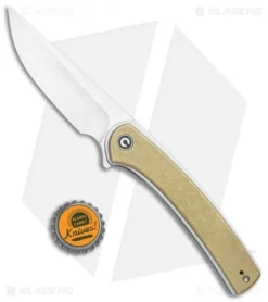 CIVIVI Asticus Liner Lock Knife Stonewashed Brass (3.8" Satin) C2002E -Civivi Knives Store CIVIVI Asticus LL Brass Satin BHQ 118855 jr bottlecap