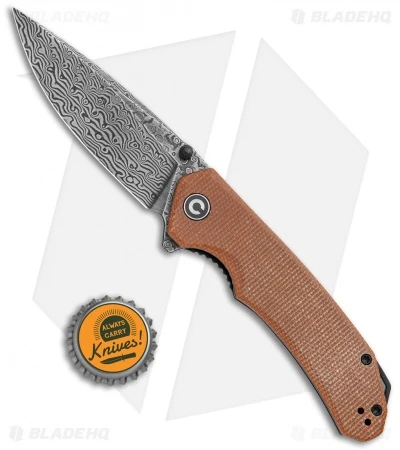 CIVIVI Brazen Drop Point Liner Lock Knife Brown Micarta (3.5" Damascus) 4 CIVIVI Brazen Drop Point Liner Lock Knife Brown Micarta (3.5" Damascus) - Image 4