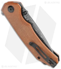 CIVIVI Brazen Drop Point Liner Lock Knife Brown Micarta (3.5" Damascus) 6 CIVIVI Brazen Drop Point Liner Lock Knife Brown Micarta (3.5" Damascus) -Civivi Knives Store CIVIVI Brazen DP LL Brown Micarta BHQ 120935 jr side
