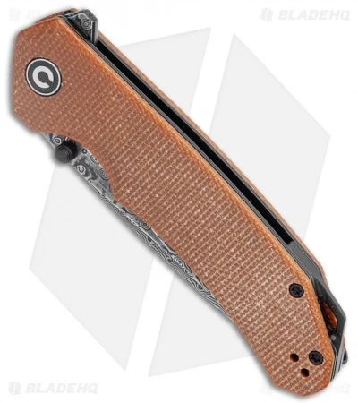 CIVIVI Brazen Drop Point Liner Lock Knife Brown Micarta (3.5" Damascus) 2 CIVIVI Brazen Drop Point Liner Lock Knife Brown Micarta (3.5" Damascus) - Image 2