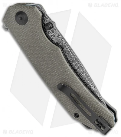 CIVIVI Brazen Drop Point Liner Lock Knife Dark Green Micarta (3.5" Damascus) 3 CIVIVI Brazen Drop Point Liner Lock Knife Dark Green Micarta (3.5" Damascus) - Image 3