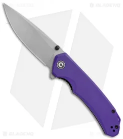 CIVIVI Brazen Drop Point Liner Lock Knife Purple G-10 (3.5" Stonewash) C2102A