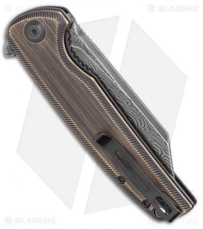 CIVIVI Brigand Liner Lock Knife Dark Brass (3.5" Dark Damascus) C909DS-2 3 CIVIVI Brigand Liner Lock Knife Dark Brass (3.5" Dark Damascus) C909DS-2 - Image 3