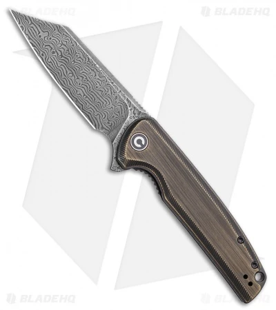 CIVIVI Brigand Liner Lock Knife Dark Brass (3.5" Dark Damascus) C909DS-2 1 CIVIVI Brigand Liner Lock Knife Dark Brass (3.5" Dark Damascus) C909DS-2