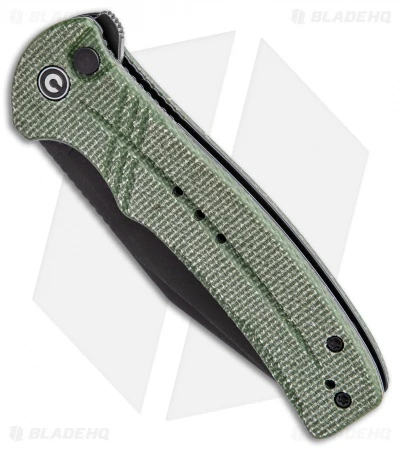 CIVIVI Cogent Button Lock Knife Green Micarta (3.5" Black Serr) C20038E-4 2 CIVIVI Cogent Button Lock Knife Green Micarta (3.5" Black Serr) C20038E-4 - Image 2