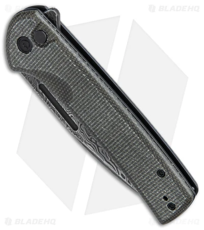 CIVIVI Conspirator Button Lock Knife Dark Green Micarta (3.5" Damascus) 2 CIVIVI Conspirator Button Lock Knife Dark Green Micarta (3.5" Damascus) - Image 2