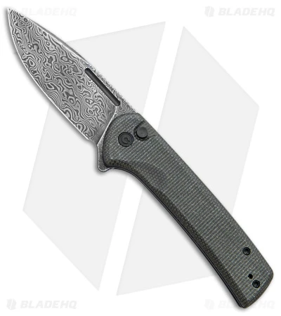 CIVIVI Conspirator Button Lock Knife Dark Green Micarta (3.5" Damascus) 1 CIVIVI Conspirator Button Lock Knife Dark Green Micarta (3.5" Damascus)