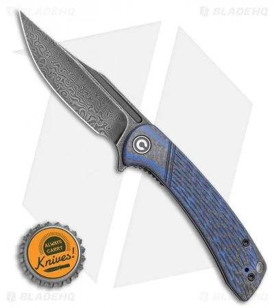 CIVIVI Dogma Liner Lock Blue G-10 / CF (3.5" Black Damascus) C2014DS-2 4 CIVIVI Dogma Liner Lock Blue G-10 / CF (3.5" Black Damascus) C2014DS-2 - Image 4