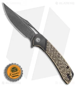 CIVIVI Dogma Liner Lock Brass (3.5" Black Damascus) C2005DS-1 -Civivi Knives Store CIVIVI Dogma Liner Lock Brass 3.5 Black Damascus C2005DS 1 BHQ 115987 LS Bottlecap