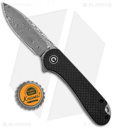 CIVIVI Elementum Liner Lock Knife Black G-10/Carbon Fiber (2.9" Damascus) C907DS 4 CIVIVI Elementum Liner Lock Knife Black G-10/Carbon Fiber (2.9" Damascus) C907DS - Image 4