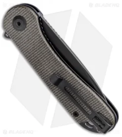 CIVIVI Elementum Liner Lock Knife Dark Green Micarta (2.9" Black) -Civivi Knives Store CIVIVI Elementum LL Dark Green Micarta Black BHQ 137748 jr side