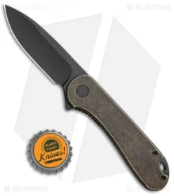 CIVIVI Elementum Liner Lock Knife Brass (2.9" Black Stonewash) -Civivi Knives Store CIVIVI Elementum LL Pantina Brass Black SW C907H BHQ 102828 jr bottlecap