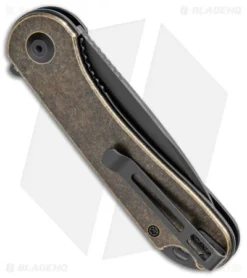 CIVIVI Elementum Liner Lock Knife Brass (2.9" Black Stonewash) -Civivi Knives Store CIVIVI Elementum LL Pantina Brass Black SW C907H BHQ 102828 jr side