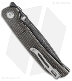 CIVIVI Imperium Liner Lock Knife Dark Green Micarta (3.5" Damascus) C2107DS-3 -Civivi Knives Store CIVIVI Imperium LL Dark Green Micarta Damascus C2107DS 3 BHQ 123534 jr side