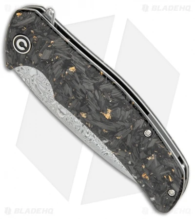 CIVIVI Incite Liner Lock Knife Gold Foil/Clear Resin (3.7" Damascus) C908DS-1 2 CIVIVI Incite Liner Lock Knife Gold Foil/Clear Resin (3.7" Damascus) C908DS-1 - Image 2