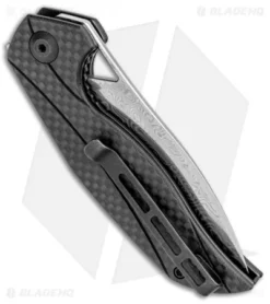 CIVIVI Isham Anthropos Flipper Knife Black/Carbon Fiber (3.25" Damascus) C903DS -Civivi Knives Store CIVIVI Isham Anthropos Black CF Damascus C903DS BHQ 99827 jr side