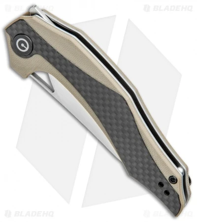 CIVIVI Isham Plethiros Flipper Knife Tan/Carbon Fiber (3.45" Satin) C904A 2 CIVIVI Isham Plethiros Flipper Knife Tan/Carbon Fiber (3.45" Satin) C904A - Image 2