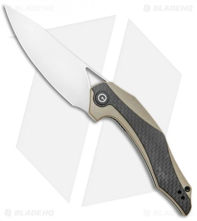 CIVIVI Isham Plethiros Flipper Knife Tan/Carbon Fiber (3.45" Satin) C904A 1 CIVIVI Isham Plethiros Flipper Knife Tan/Carbon Fiber (3.45" Satin) C904A