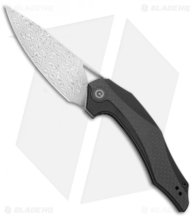 CIVIVI Isham Plethiros Flipper Knife Black/Carbon Fiber (3.45" Damascus) C904DS 1 CIVIVI Isham Plethiros Flipper Knife Black/Carbon Fiber (3.45" Damascus) C904DS