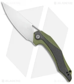 CIVIVI Isham Plethiros Flipper Knife Green/Carbon Fiber (3.45" Satin) C904B