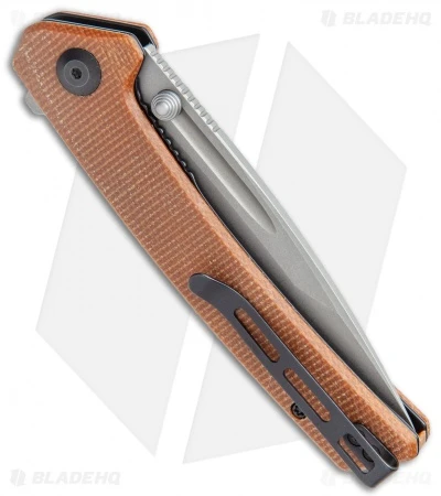 CIVIVI Keen Nadder Tanto Liner Lock Knife Brown Micarta (3.5" SW) C2021B 3 CIVIVI Keen Nadder Tanto Liner Lock Knife Brown Micarta (3.5" SW) C2021B - Image 3