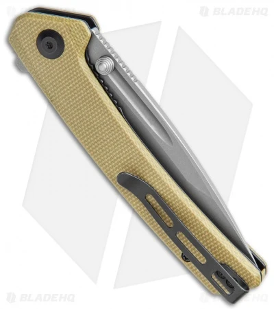 CIVIVI Keen Nadder Tanto Liner Lock Knife Olive Micarta (3.5" SW) C2021C 3 CIVIVI Keen Nadder Tanto Liner Lock Knife Olive Micarta (3.5" SW) C2021C - Image 3