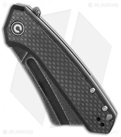 CIVIVI Mini Bullmastiff Liner Lock Knife Twill Carbon Fiber (3" Black Damascus) 2 CIVIVI Mini Bullmastiff Liner Lock Knife Twill Carbon Fiber (3" Black Damascus) - Image 2