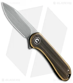 CIVIVI Mini Elementum Frame Lock Knife Hand-Rubbed Brass (1.8" Gray)