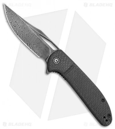 CIVIVI Ortis Liner Lock Knife Twill CF (3.25" Black Damascus) C2013DS-1 1 CIVIVI Ortis Liner Lock Knife Twill CF (3.25" Black Damascus) C2013DS-1