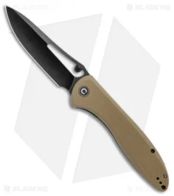 CIVIVI Picaro Liner Lock Knife Tan G-10 (3.94" Black Stonewash)