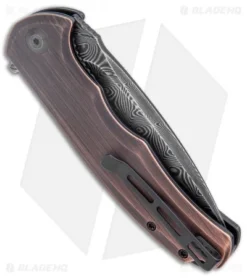 CIVIVI Praxis Liner Lock Flipper Knife Black Rubbed Copper (3.74" Damascus) 6 CIVIVI Praxis Liner Lock Flipper Knife Black Rubbed Copper (3.74" Damascus) -Civivi Knives Store CIVIVI Praxis LL Black Rubbed Copper Damascus BHQ 134075 jr side