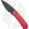 CIVIVI Qubit Button Lock Knife Red Aluminum (2.98" Black Stonewash)