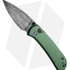 CIVIVI Qubit Button Lock Knife Green Aluminum (2.98" Damascus)