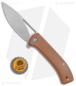 CIVIVI Riffle Liner Lock Knife Brown Micarta (3.5" Stonewash) C2024A -Civivi Knives Store CIVIVI Riffle LL Brown Micarta SW BHQ 120366 jr bottlecap