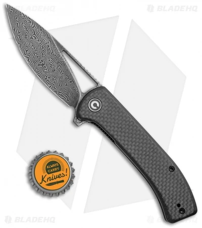 CIVIVI Riffle Liner Lock Knife CF / Black G-10 (3.5" Damascus) C2024DS-1 4 CIVIVI Riffle Liner Lock Knife CF / Black G-10 (3.5" Damascus) C2024DS-1 - Image 4