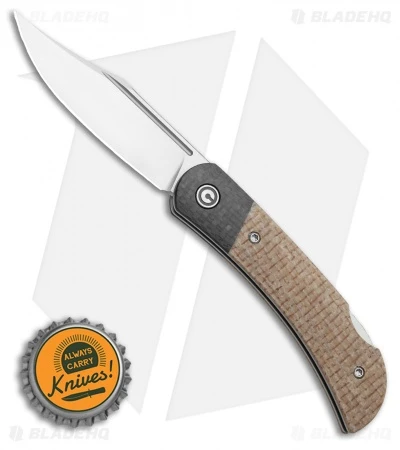 CIVIVI Rustic Gent Lock Back Knife Tan Micarta/CF (3" Satin D2) C914C 4 CIVIVI Rustic Gent Lock Back Knife Tan Micarta/CF (3" Satin D2) C914C - Image 4