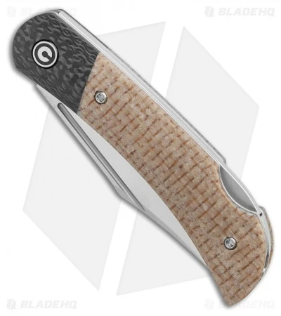 CIVIVI Rustic Gent Lock Back Knife Tan Micarta/CF (3" Satin D2) C914C 2 CIVIVI Rustic Gent Lock Back Knife Tan Micarta/CF (3" Satin D2) C914C - Image 2