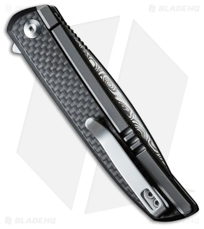 CIVIVI Savant Frame Lock Knife Black G-10/Twill CF (3.5" Damascus) C20063B-DS1 2 CIVIVI Savant Frame Lock Knife Black G-10/Twill CF (3.5" Damascus) C20063B-DS1 - Image 2