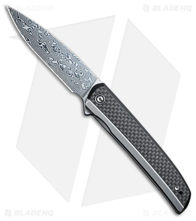 CIVIVI Savant Frame Lock Knife Black G-10/Twill CF (3.5" Damascus) C20063B-DS1 1 CIVIVI Savant Frame Lock Knife Black G-10/Twill CF (3.5" Damascus) C20063B-DS1