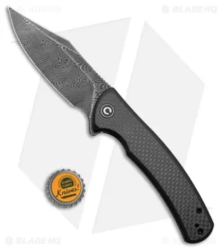 CIVIVI Sinisys Frame Lock Knife Twill CF/Steel (3.7" Damascus) C20039-DS1 -Civivi Knives Store CIVIVI Sinisys FL Twill CF Steel Damascus BHQ 174428 jr bottlecap
