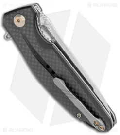 CIVIVI Statera Flipper Liner Lock Knife Black G10/Carbon Fiber (3.5" Damascus) -Civivi Knives Store CIVIVI Statera Flipper Liner Lock Black G 10 Carbon Fiber Damascus C901DS BHQ 104239 jr side