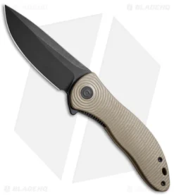 CIVIVI Synergy3 Liner Lock Knife Tan G-10 (3.24" Black Stonewash) C20075D-2